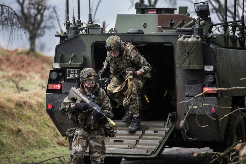 Members of the 55th Infantry Group pictured during a training excercise last March in preparation for a UN deployment. Photo:Mark Condren