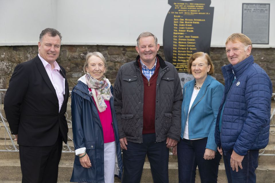 Pictured at the St Kearns commemoration are Cllr Michael Whelan, Bernadette Finn, John Kinsella, Anne Finn and Tomas Kinsella. Photograph: Patrick Browne