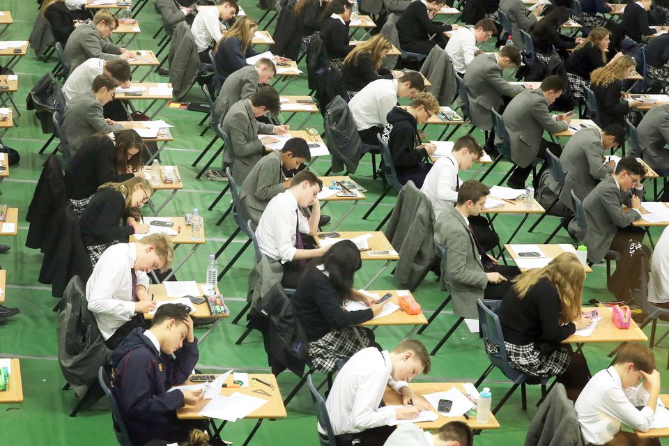 School pupils sitting exams