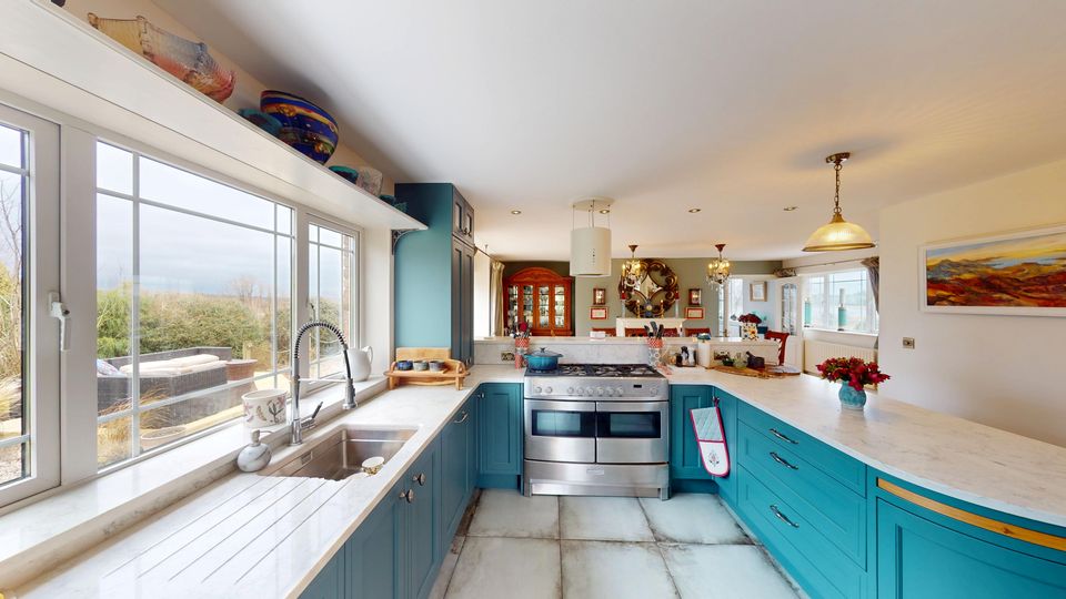 The open-plan kitchen/dining room