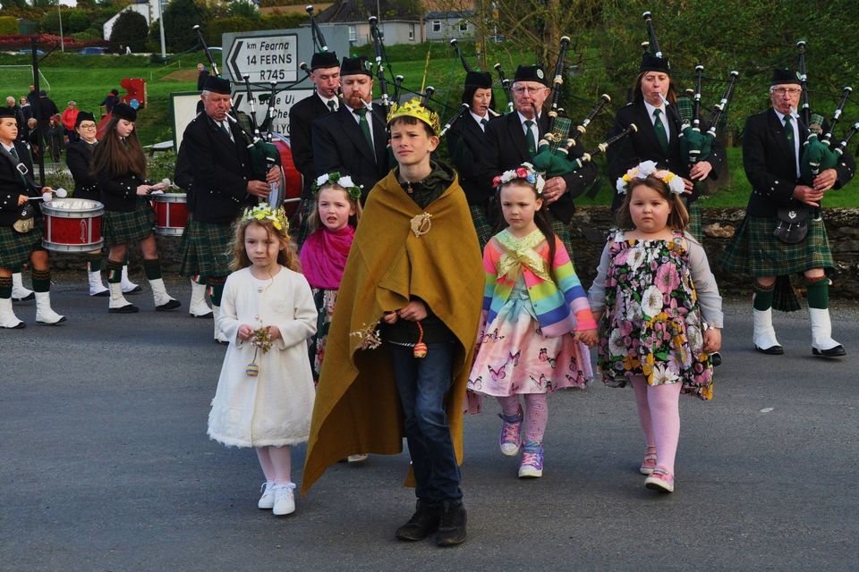The May Bush Festival procession in Ballindaggin, Co Wexford in 2023. 