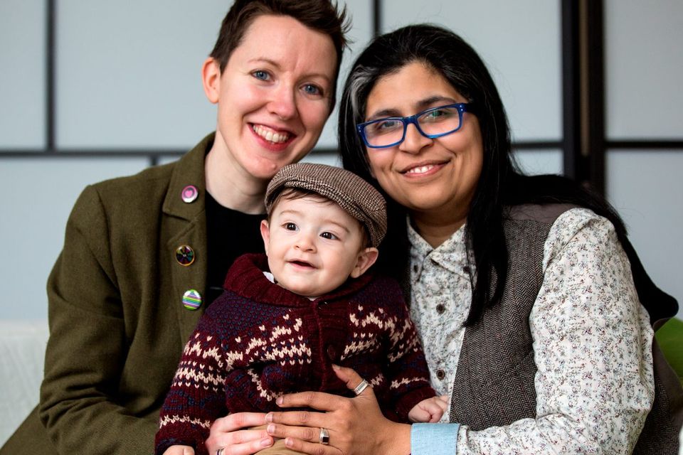 Mum's the word: Anne Marie Toole and Dil Wickremasinghe with their baby son Phoenix Photo: David Conachy