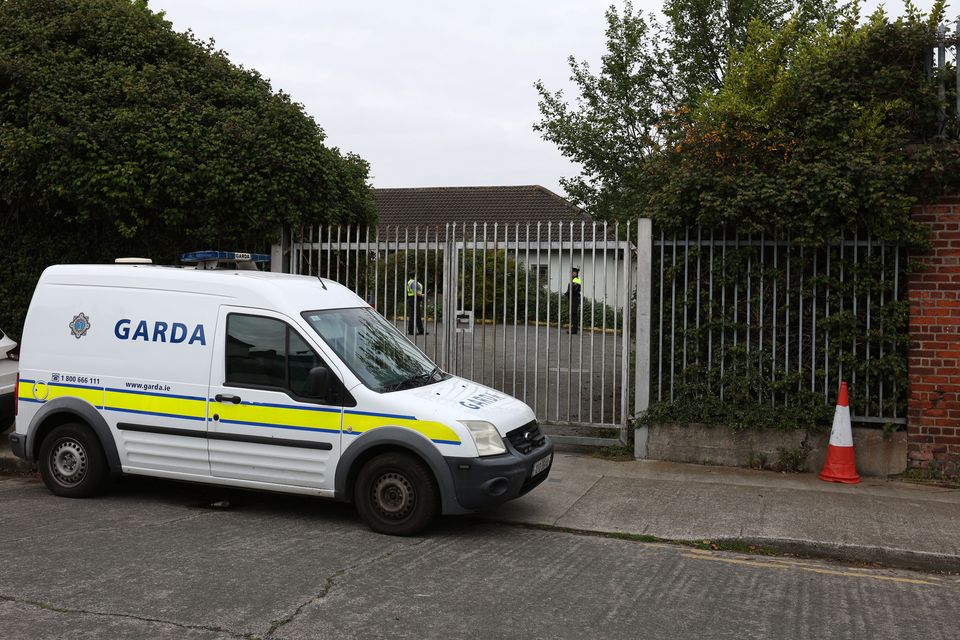 Investigating gardaí near the scene of the shooting yesterday. Photo: Colin Keegan/Collins