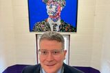 thumbnail: Principal David Barry of Presentation Brothers College Cork in front of the artwork of Cillian Murphy. Photo: PBC/PA