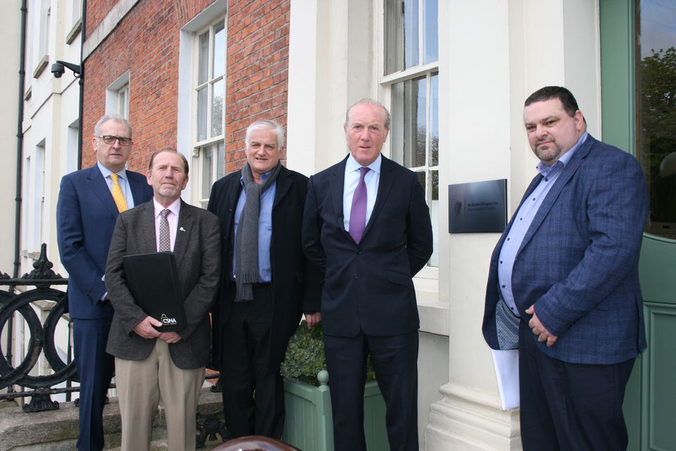 The delegation to meet with Minister Browne were (from left): Neil McDonnell, ISME; Vincent Jennings CSNA; James Coghlan, Astropark Ltd; Stuart Lodge and Liam Gleeson, Lodge Service.