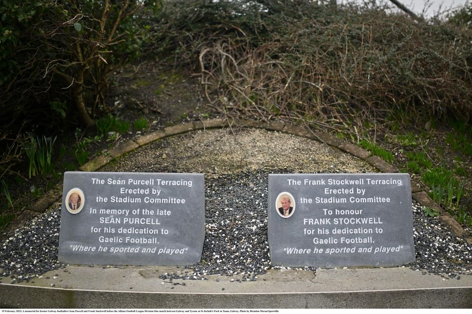 A memorial for former Galway footballers Seán Purcell and Frank Stockwell at St Jarlath's Park in Tuam, Co Galway. Photo by Brendan Moran/Sportsfile
