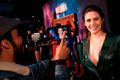 Elizabeth Olsen is a superhero style icon in this powerful plunging leather  mini-dress | Irish Independent