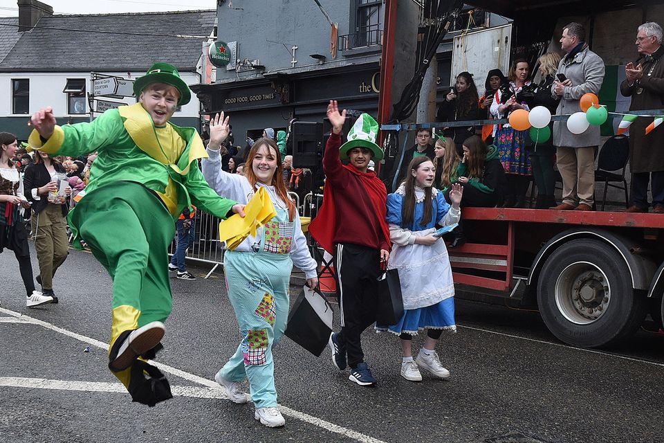 Arts group in the St Patrick's Day parade in Gorey. Pic: JIm Campbell