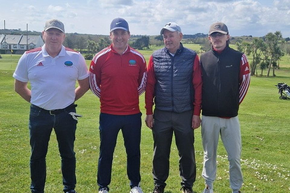 John Stafford, Gavin Morris, Jim Murphy and Ciarán O’Brien representing St. Helen’s Bay in their Pierce Purcell success against Courtown on Saturday.