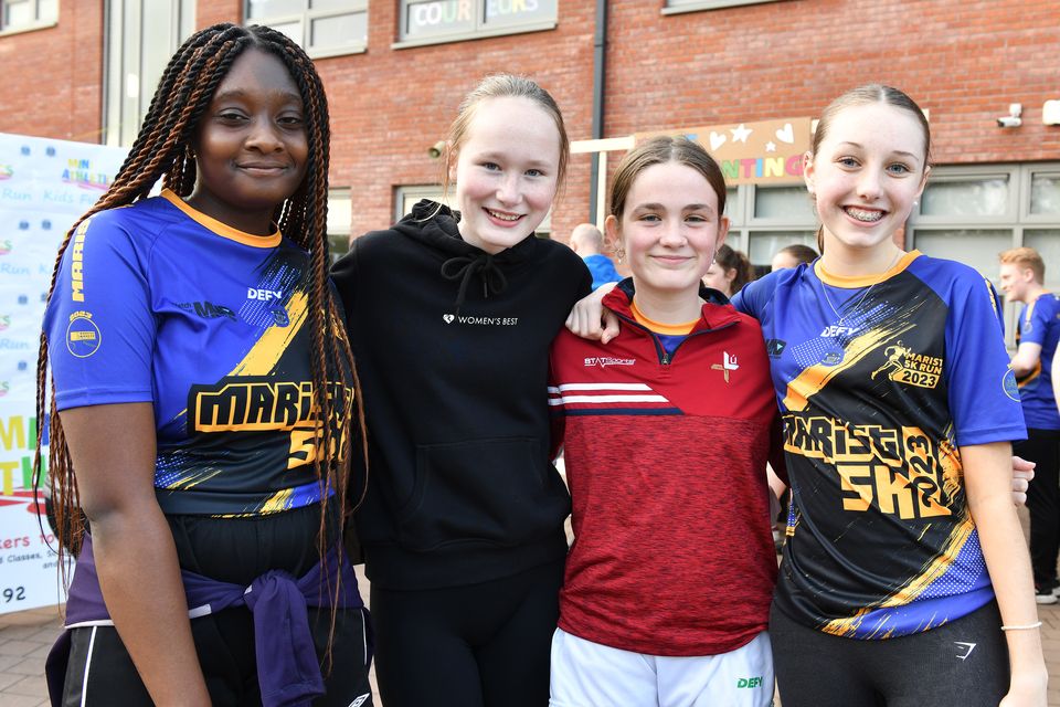 Esther Obazee, Erika Hegarty, Emily Clune and Lucy McManus who took part in the Marist 5K. Photo: Ken Finegan/www.newspics.ie