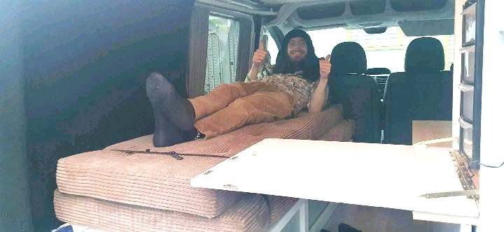 Micheal in his van