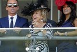 thumbnail: Julie Cowell (Simon Cowell's mother) and  his ex Jackie St Clair watch the racing  at Ascot in 2010.