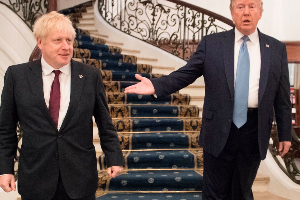 Prime Minister Boris Johnson meeting US President Donald Trump for bilateral talks during the G7 summit in Biarritz, France. Stefan Rousseau/PA Wire