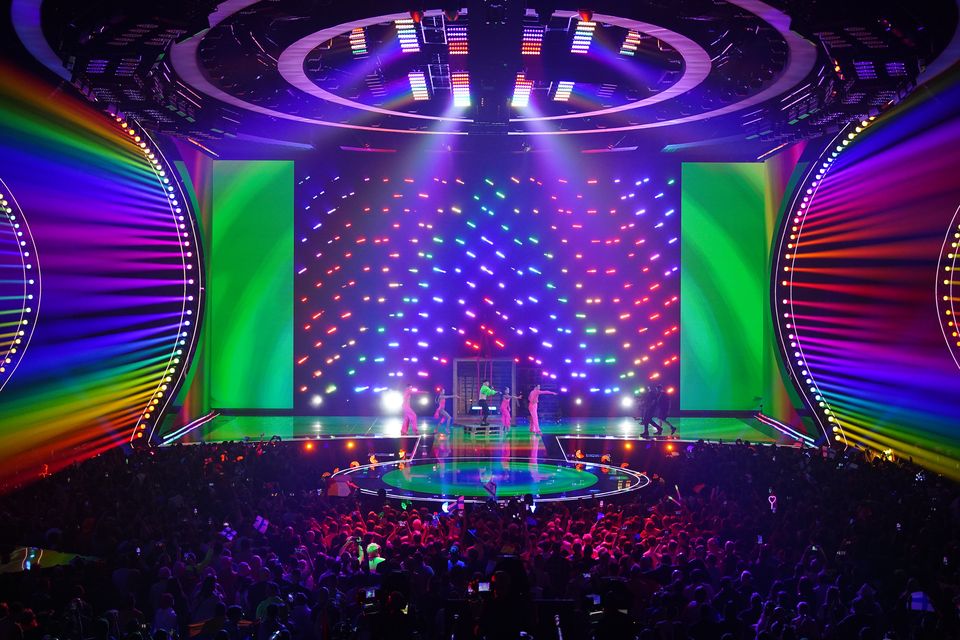 Kaarija during the first Eurovision semi-final (Peter Byrne/PA)