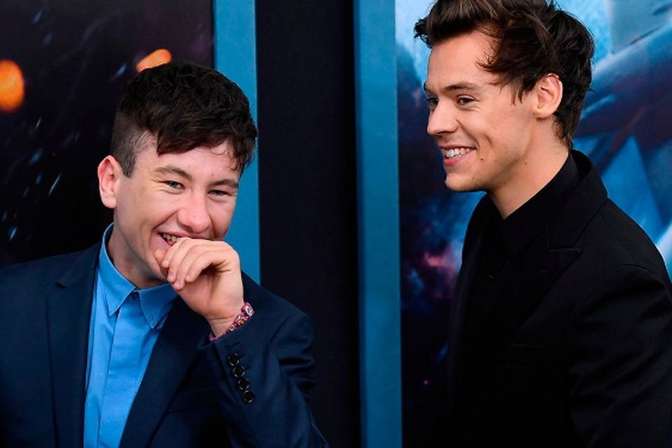 Barry Keoghan and Harry Styles attend the Warner Bros. Pictures 'DUNKIRK' US premiere at AMC Loews Lincoln Square on July 18, 2018 in New York City.  / AFP PHOTO / ANGELA WEISSANGELA WEISS/AFP/Getty Images