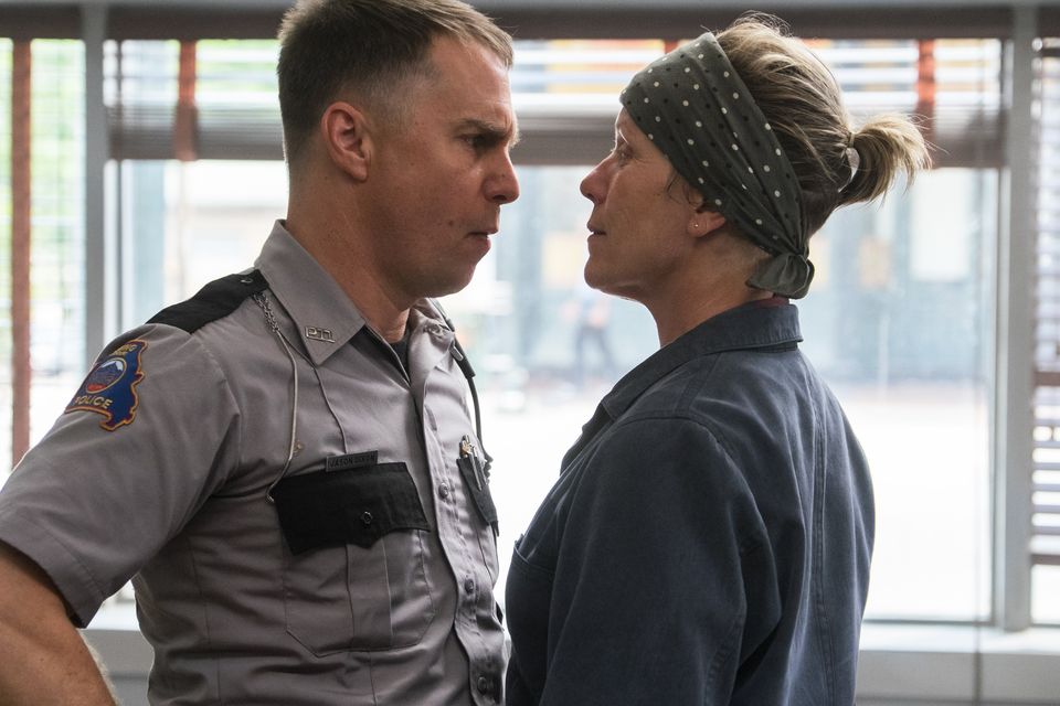 Sam Rockwell and Frances McDormand in Three Billboards Outside Ebbing, Missouri (Sunday, Channel 4, 11p.m.)