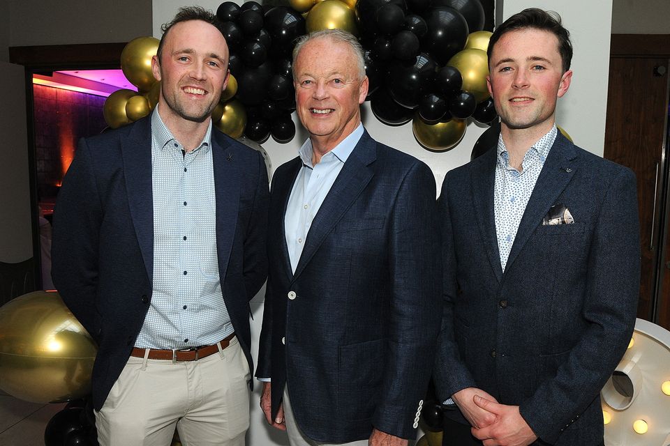 Cillian, Derek and Ciaran Joyce at the Joyces 80th anniversary celebrations in the Ferrycarrig Hotel. Pic: Jim Campbell