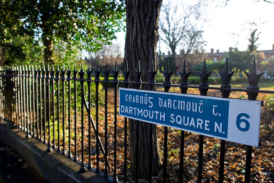 The sign for Darmouth Square