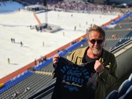 Bruce Springsteen superfan Paul Chambers at Croker this evening (Photo credit: Sarah Williams)