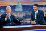 thumbnail: Bill Clinton(L) and Trevor Noah on the set of The Daily Show in New York City. Photo by Brad Barket/Getty Images for Comedy Central.