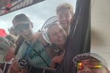 thumbnail: Aichlinn was cheered on by his girlfriend Maeve Curley and their two friends Jack and Anna