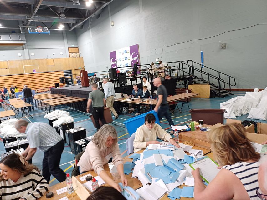 The first box is opened at the Donegal Count Centre. 