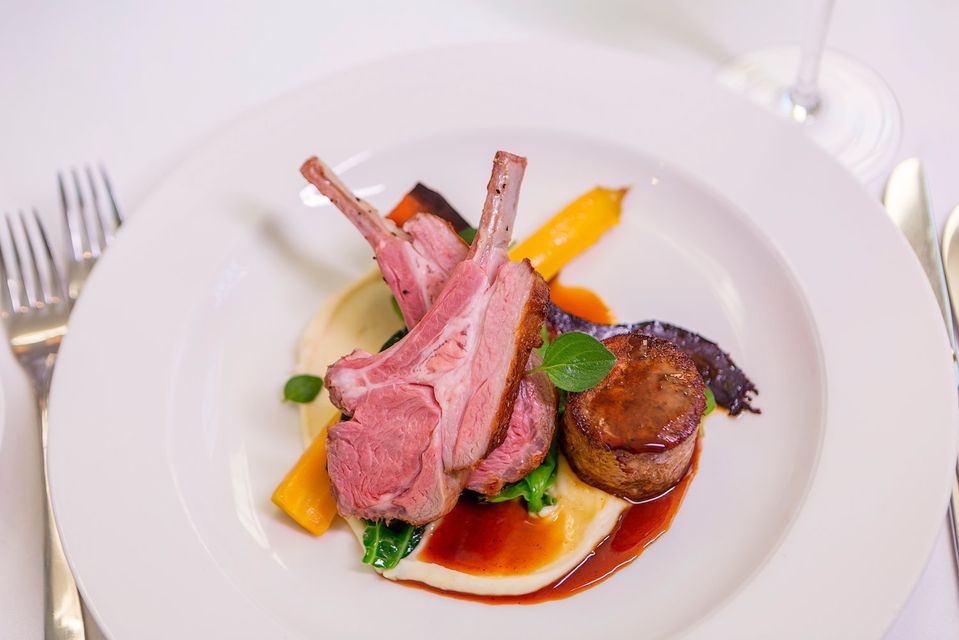 Comeragh mountain lamb with heritage carrots, cabbage, parsnip and ginger puree at The Tannery Restaurant, Dungarvan, Co Waterford.