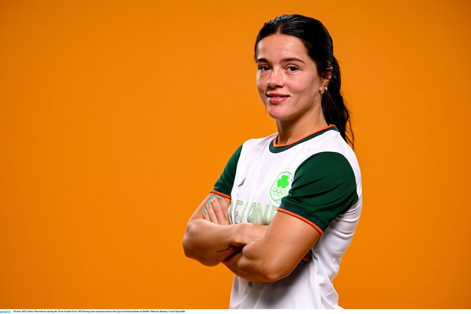 Bray's Daina Moorehouse during the Team Ireland Paris 2024 boxing team announcement at the Sport Ireland Institute in Dublin. 