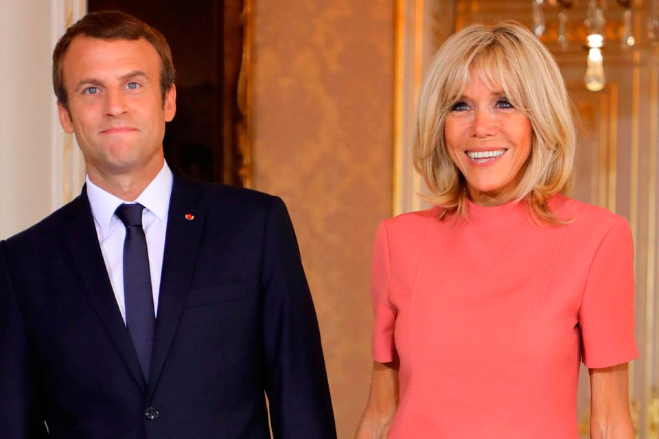 French Presidents Wife Brigitte Macron Rocks Nude Louis Vuitton