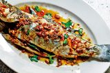 thumbnail: Sea Bass with crushed Soybeans and Chilli Sauce