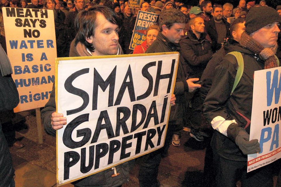 The Anti-Austerity Alliance protest which took place outside the Department of Justice on Stephen Green