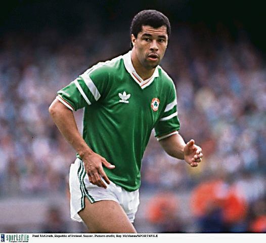 Glory days: Paul McGrath lining out for Ireland