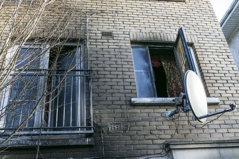 The damage caused to a family home in west Dublin after it was twice targeted in firebomb attacks recently by vigilantes