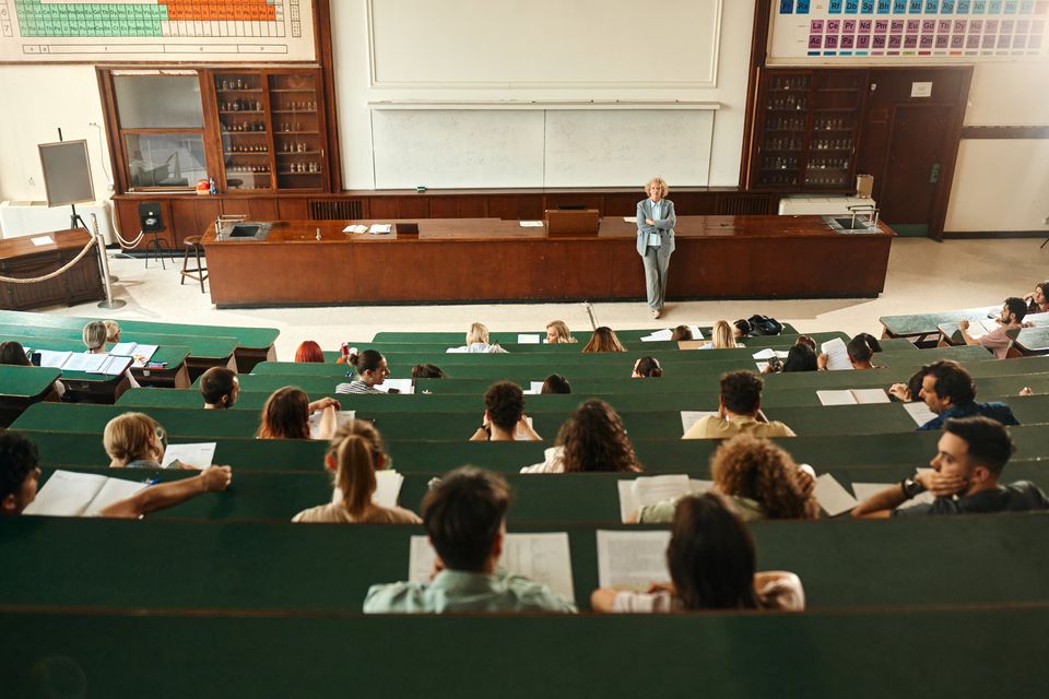 Students attending a lecture in university. Photo: Getty
