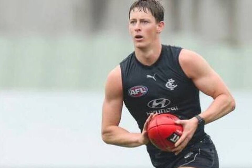 Rob Monahan scored on his debut for Carlton Blues in the VFL. Photo by Carlton Blues