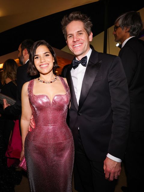 America Ferrera and Ryan Piers Williams pose at the Governors Ball following the Oscars show at the 96th Academy Awards in Hollywood, Los Angeles, California, U.S., March 10, 2024. REUTERS/Mario Anzuoni