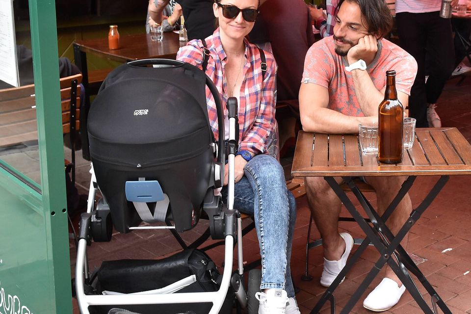 TV presenter Jennifer Maguire & husband Lauterio Zamparelli with new baby daughter.