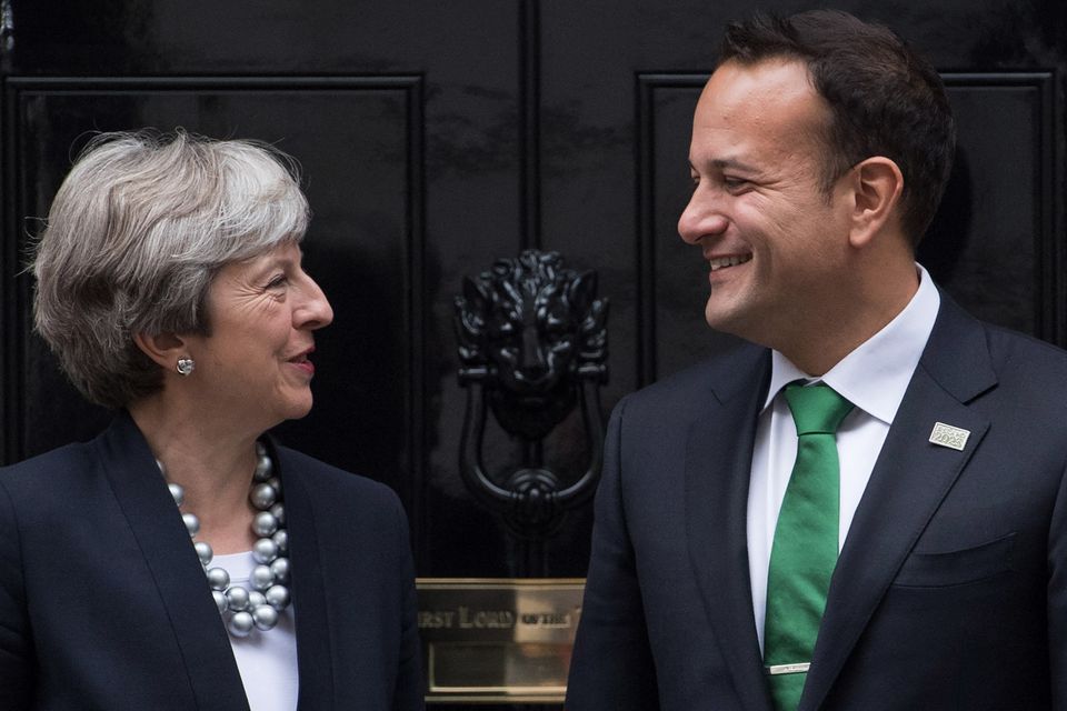 Taoiseach Leo Varadkar and British Prime Minister Theresa May.  Photo: Carl Court/Getty Images
