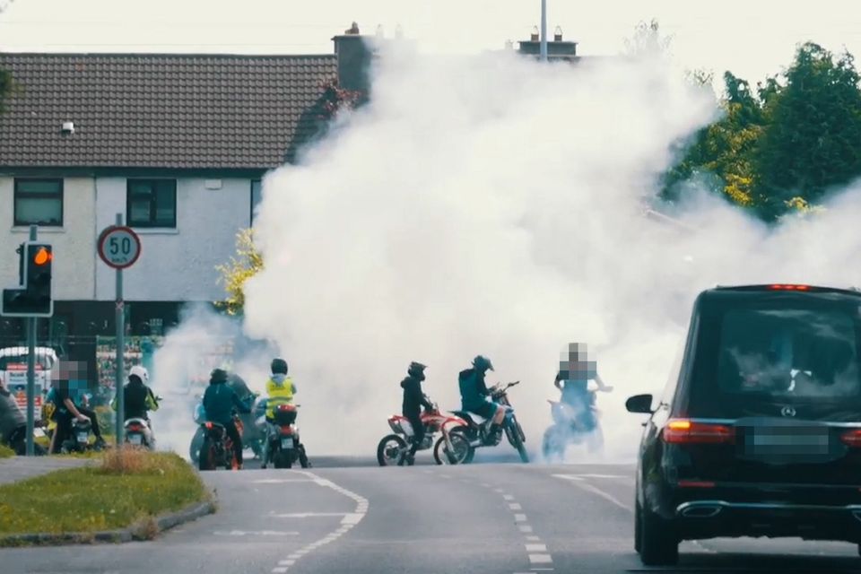 Motorcyclists at Dean Maguire's funeral