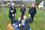thumbnail: Linda Kearney (Chairperson Askamore Community Council) and local resident Mary Doran giving the push from Cllr Joe Sullivan, Cllr Fionntán Ó  Suilleabháin (leas-Cathaoirleach, Gorey Kilmuckridge Municipal District) and Cllr Donal Breen on the new swing, one of the new additions to the children's playground at Le Chéile Park, Askamore on Tuesday. Pic: Jim Campbell