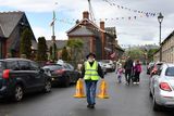 thumbnail: Joe McCumiskey puts out the no parking bollards at the Greenore Port and Village 150th Anniversary celebrations. Photo: Ken Finegan/www.newspics.ie