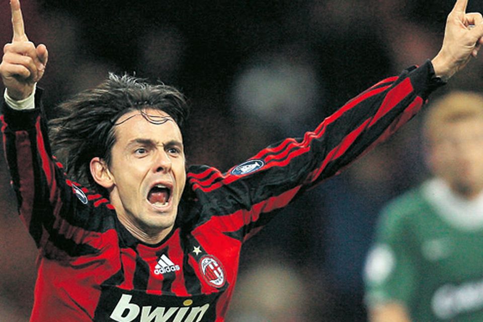 AC Milan's Filippo Inzaghi in his playing days for the club