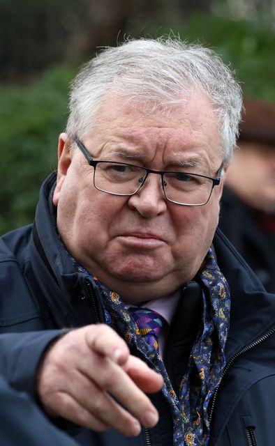 Joe Duffy  at the funeral of Dickie Rock in 2024. Photo: Colins