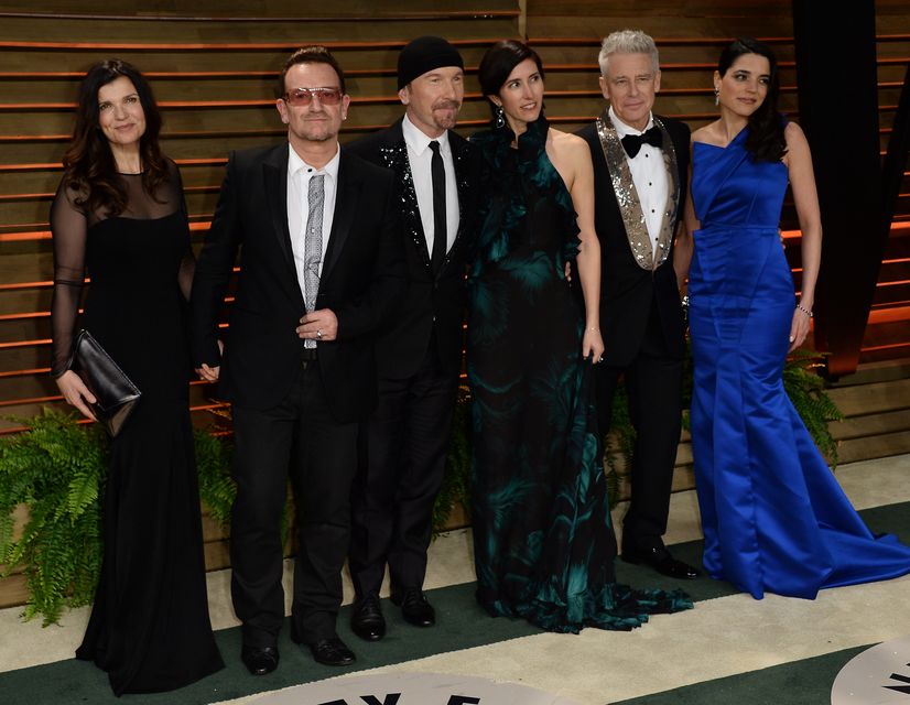 Bono, Edge and Adam with wives Ali, Morleigh and Mariana