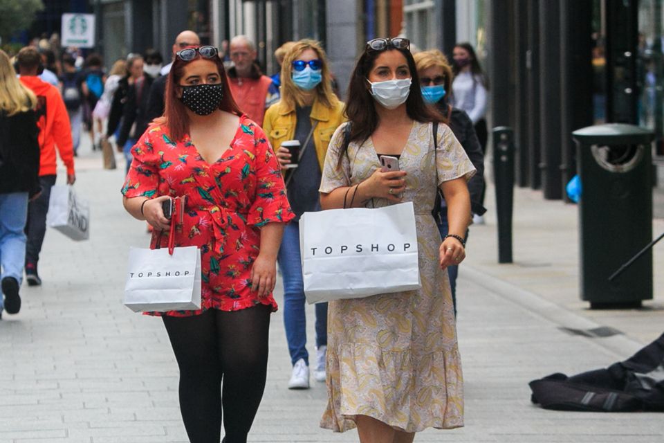 31/08/2020
People wearing face masks on Grafton Street
during the COVID-19  Coronavirus pandemic in Dublin's city centre.
Photo:Gareth Chaney/Collins