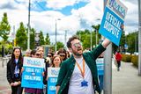 thumbnail: Medical scientists on strike outside St James' Hospital in Dublin over long-standing pay and career development issues. Pic: Mark Condren