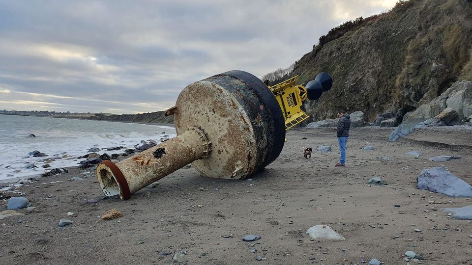 The bouy/marker washed up on Greystones beach. 