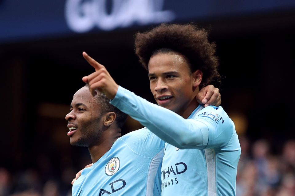 Raheem Sterling, left, and Leroy Sane, right, tormented Crystal Palace