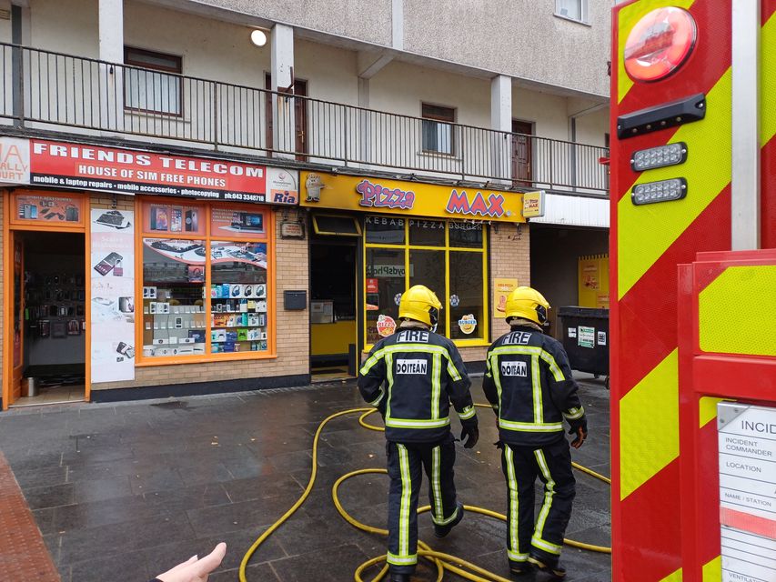 Fire crews at the scene in Longford town.