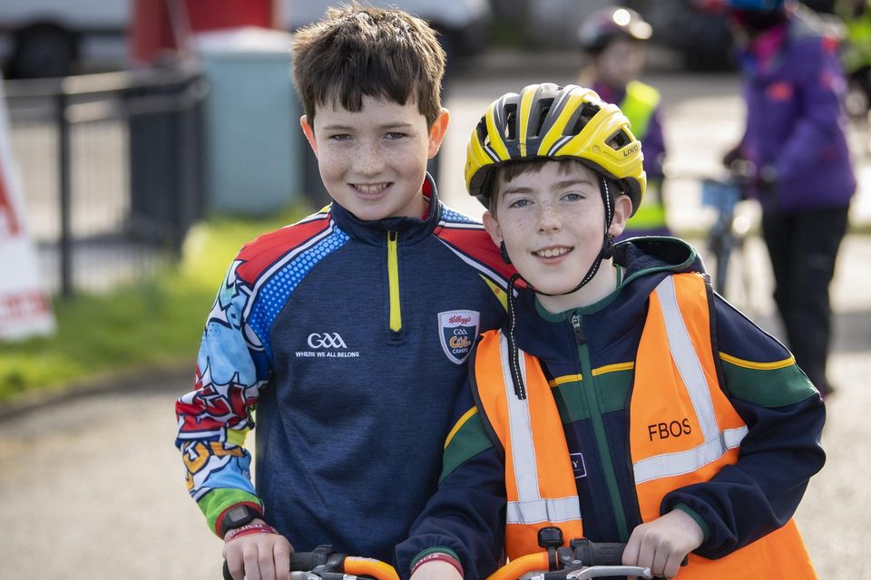 Tom O’Sullivan and Fiachra O’Slatara pictured at the start of the Fenit Coastal Cycle on Saturday. Photos by Domnick Walsh.